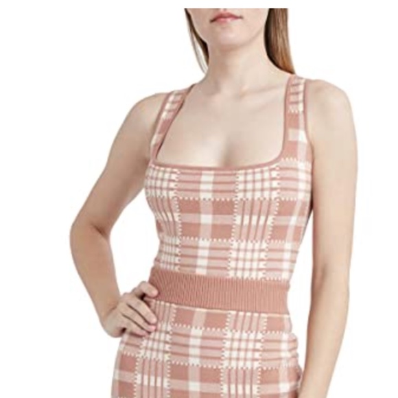BCBGeneration Pink Cropped Fitted Tank Top NWT - Picture 1 of 7